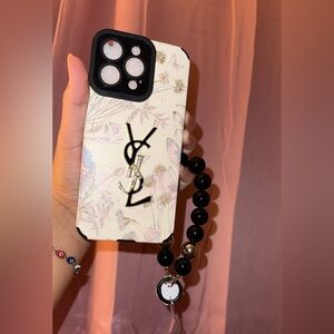 Iphone 15 Pro Max  Case with  Beaded Strap